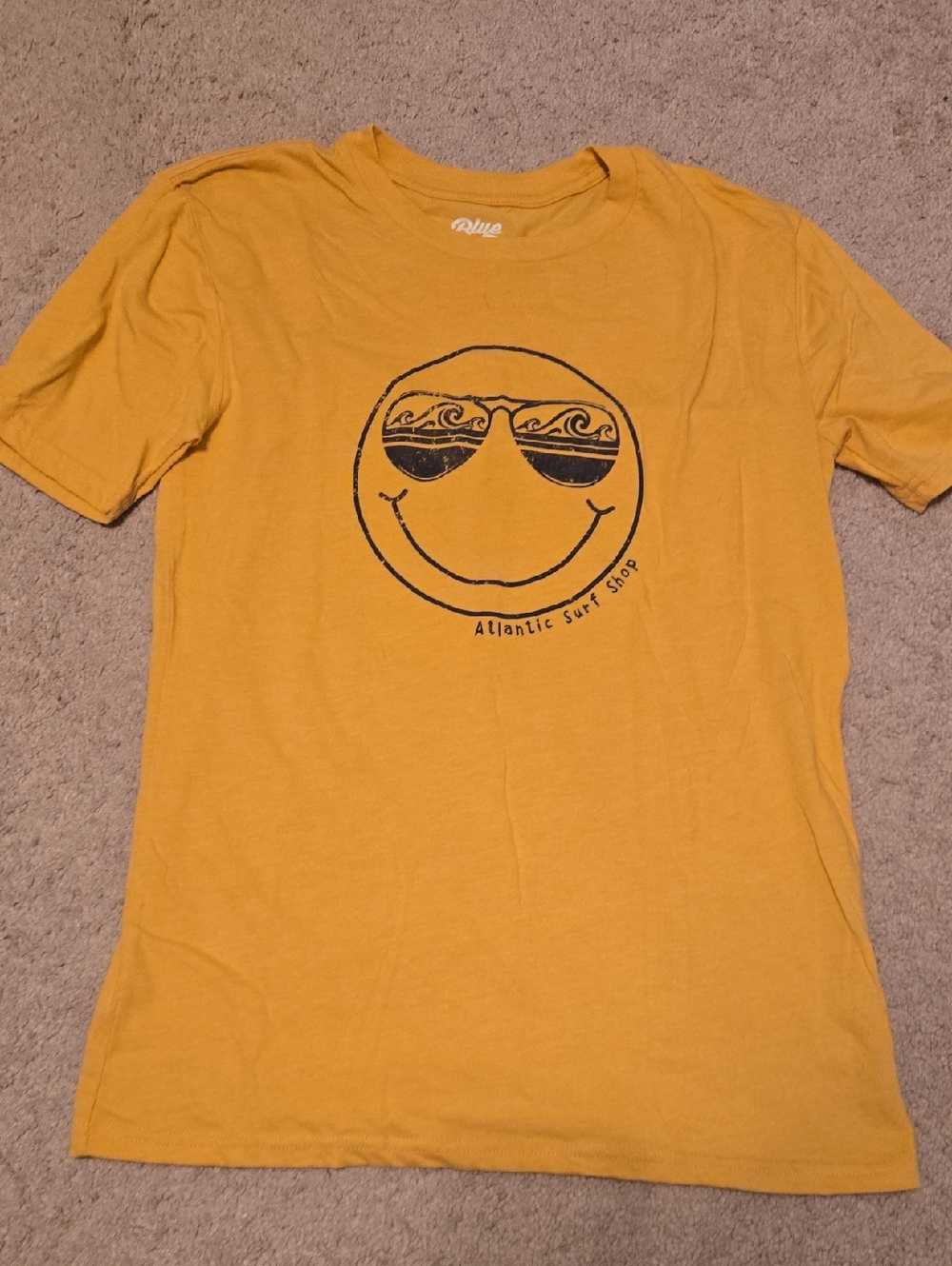Mustard Yellow Smiley Graphic Tee Small
